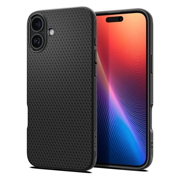 Spigen Telefontaske til iPhone 16 Liquid Air - Mat Sort Svart