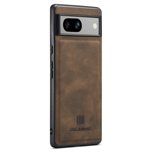 DG.MING Mobilskal till Google Pixel 7a PC+TPU+PU Läder - Brun
