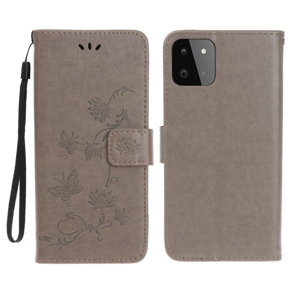 Butterfly Wallet Case Samsung Galaxy A22 5G - Grå Grey