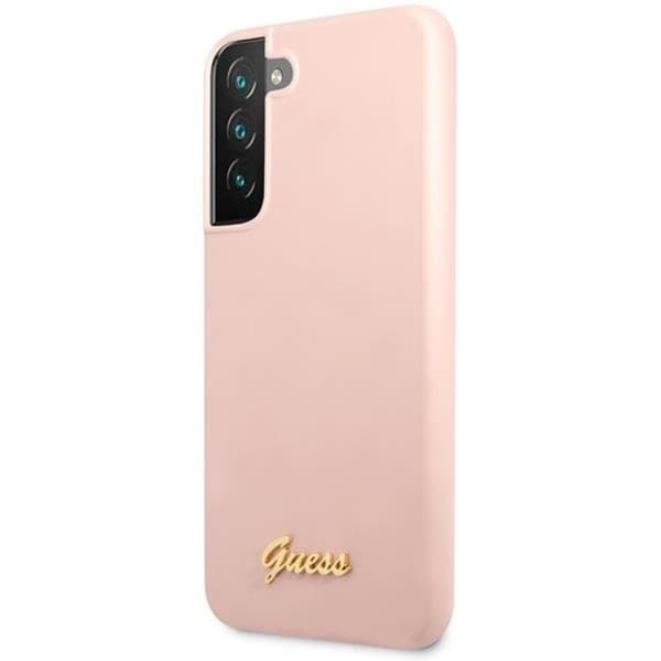 Guess Galaxy S23 Plus Skal Silicone Script Metal Logo - Rosa Rosa