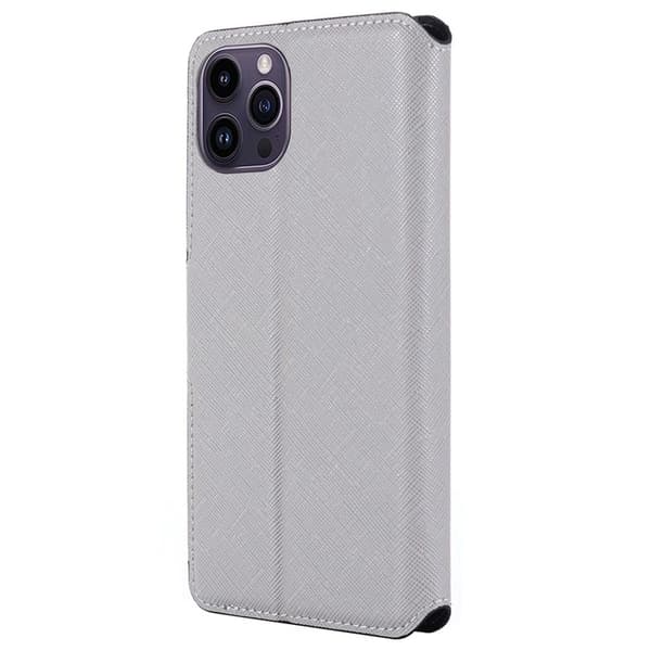 MUXMA iPhone 14 Pro Max Plånboksfodral Cross Texture - Vit Vit