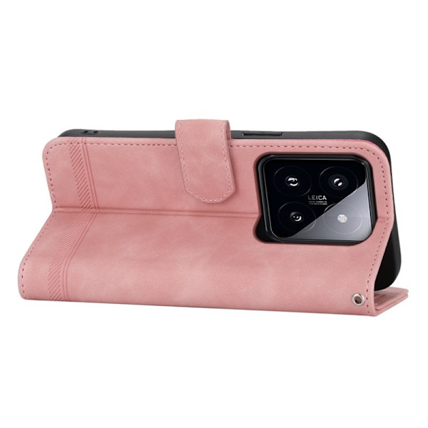 DIERFENG Plånboksfodral för Xiaomi 14 Pro - Scratch-resistant Konstläder- Rosa