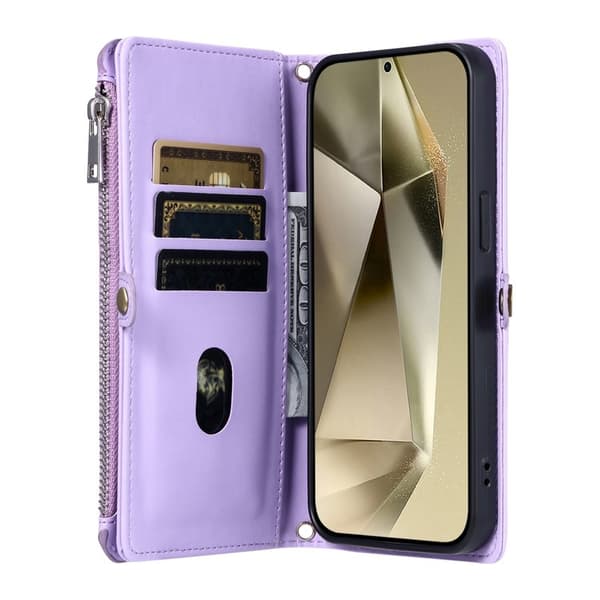 Samsung Galaxy S26 Plånboksfodral TPU + Konstläder - Lila
