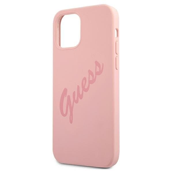 Guess iPhone 12 Pro Max Skal Script Vintage - Pinkki Pink
