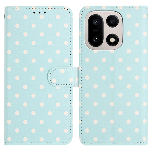 OnePlus 15 5G Plånboksfodral Polka Dot Pattern Konstläder Blå