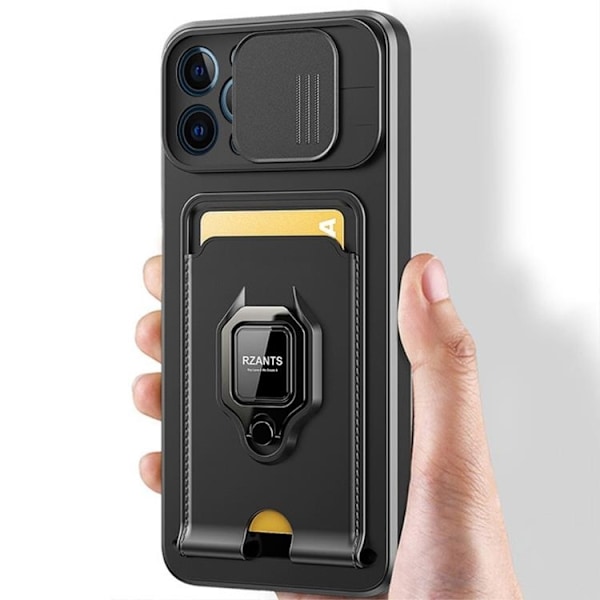 Rzants iPhone 14 Plus Skal Ring Korthållare - Svart