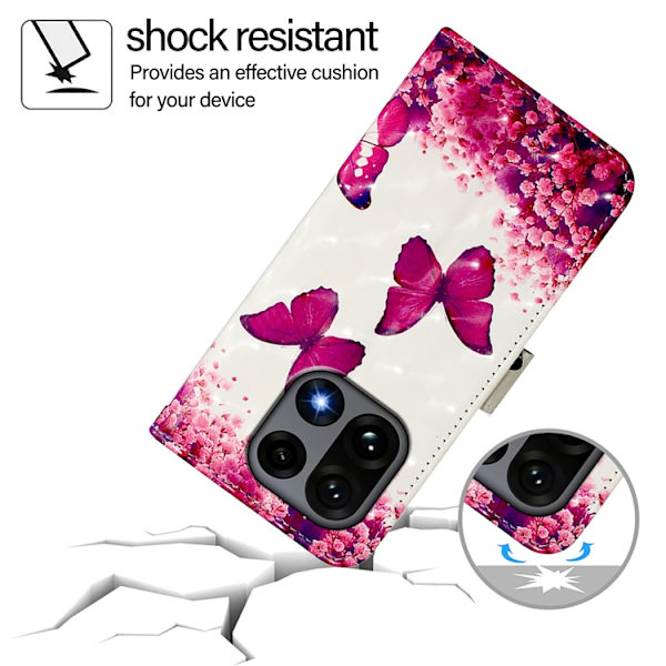 OnePlus 15 Konstläder Plånboksfodral Pattern Printing Rosa