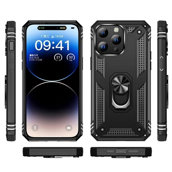 Mobilskal till iPhone 15 Pro Max med Kickstand - Svart Svart