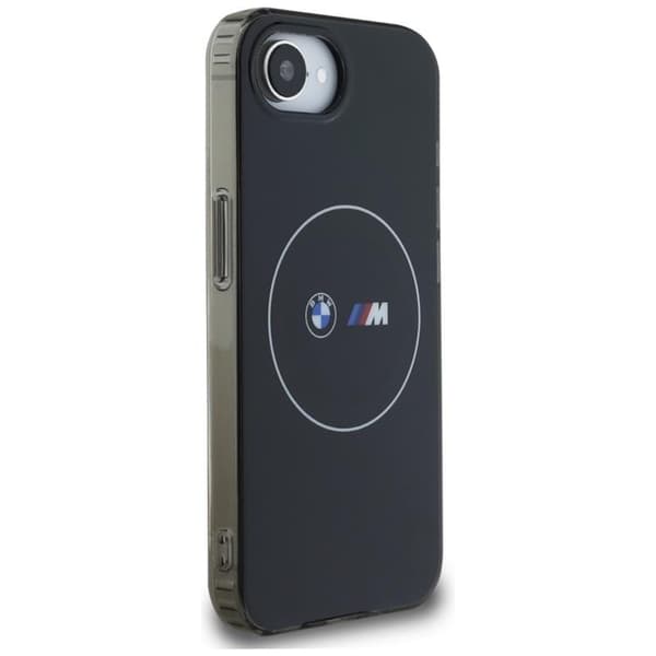 BMW telefontaske til iPhone 16e MagSafe IML Metal Circle - Sort Svart