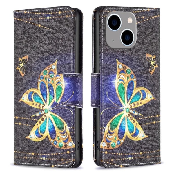 iPhone 15 Plus Plånboksfodral - Smycken Fjäril