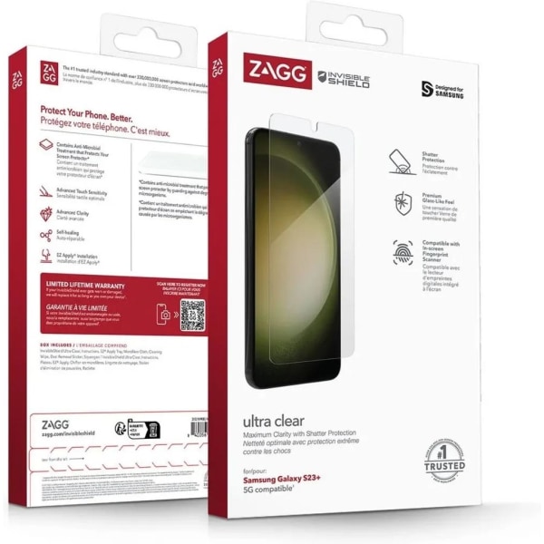Zagg Galaxy S23 Plus näytönsuoja InvisibleShield