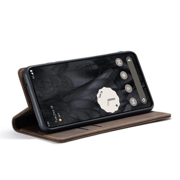CASEME 013 Series Google Pixel 8 Pro Plånboksfodral Konstläder Brun