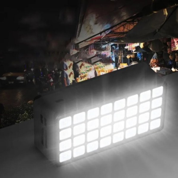 Powerbank 50000mAH med 32-LED campinglys - sort