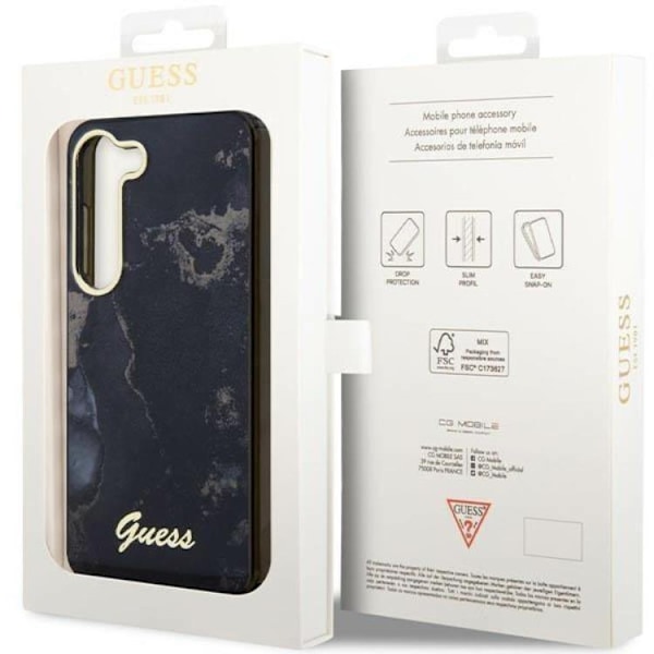 Guess Galaxy S23 Mobilskal Golden Marble Collection - Svart Svart