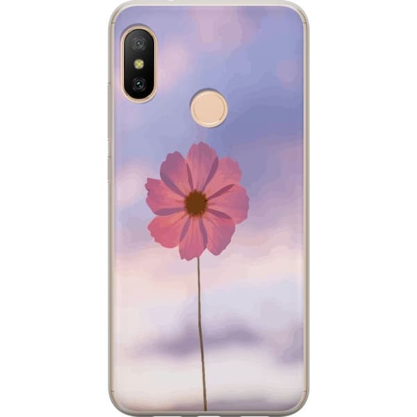 Mobilcover til Xiaomi Redmi 6 Pro med lyserød blomst