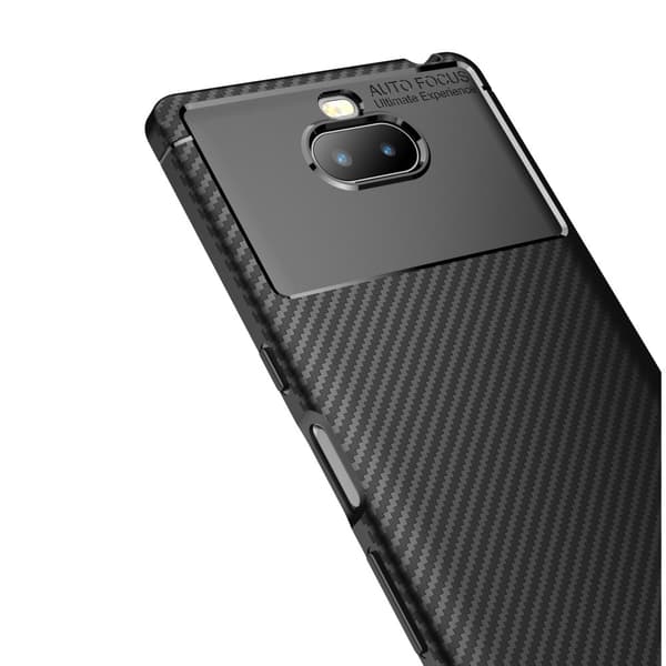 Fuld Carbon Mobilskal til Sony Xperia 10 - Blå Blue