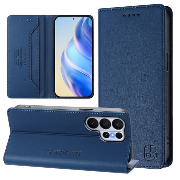 RINACASIS Samsung Galaxy S26 Ultra Plånboksfodral Konstläder RFID Skydd - Blå