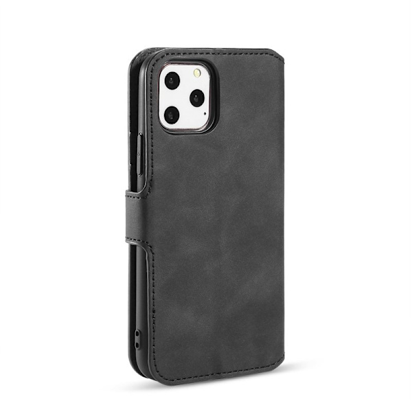 DG.MING Retro Konstläder Plånboksfodral för iPhone 11 Pro - Svart