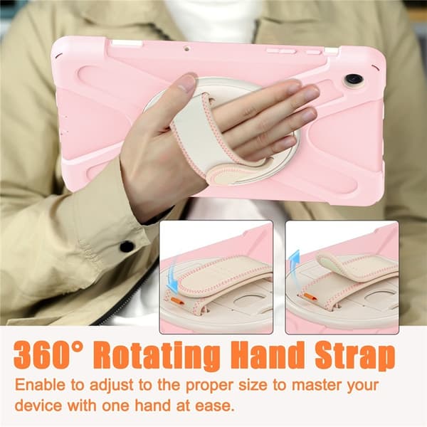 Mobilskal till Galaxy Tab A9 Plus Silikon Rotary Kickstand Rosa