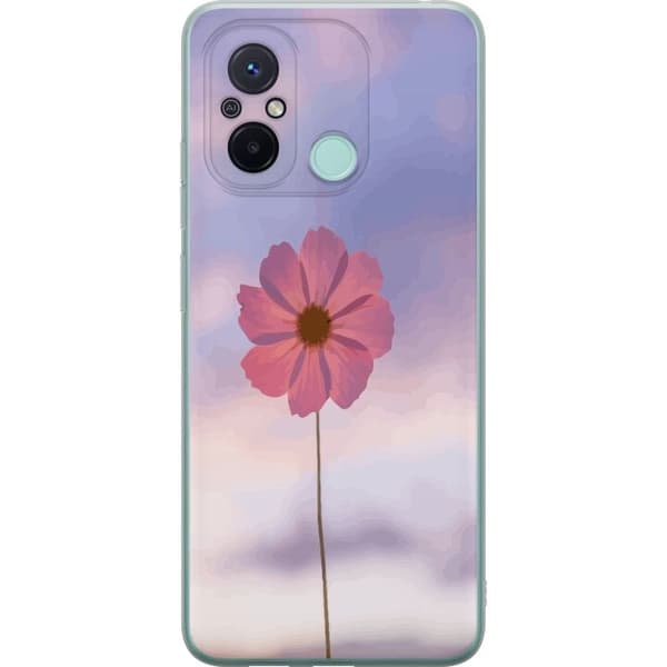 Mobilcover til Xiaomi Redmi 12C med lyserød blomst