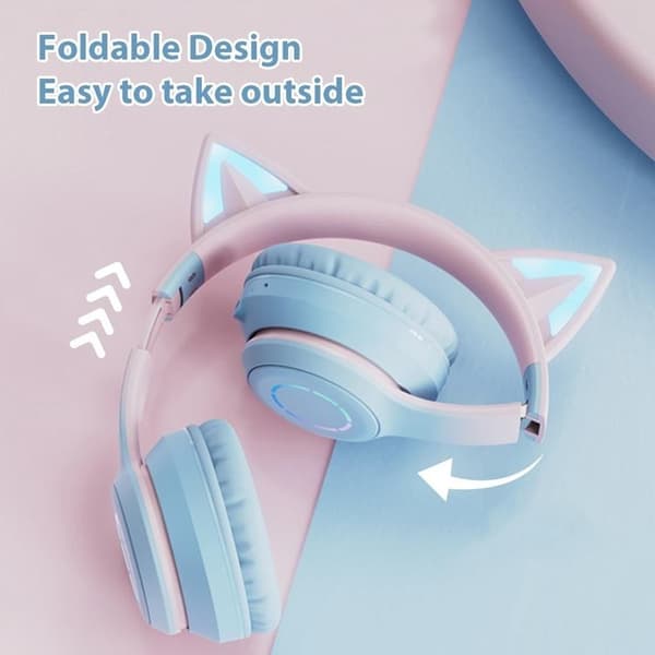 Over-Ear Hörlurar för Barn med Mic Justerbara Fällbara BT029C - Blå Blå