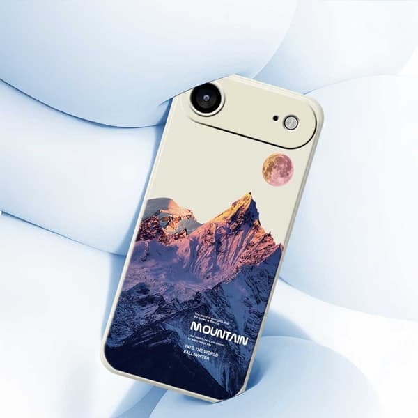 Mobilskal till iPhone Air Blue Snow Mountain Pattern TPU - Svart Svart