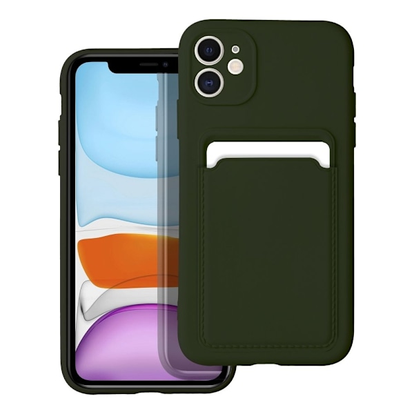 iPhone 11 Skal Forcell Korthållare Mjukplast - Grön