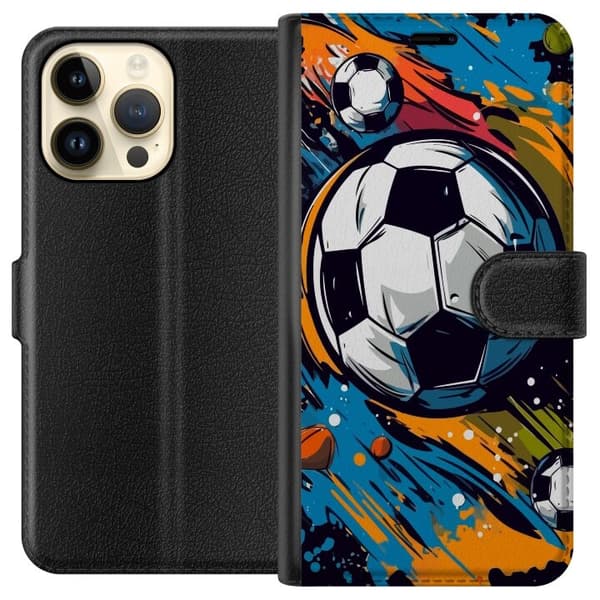 Plånboksfodral till Apple iPhone 14 Pro Max med Fotbollar