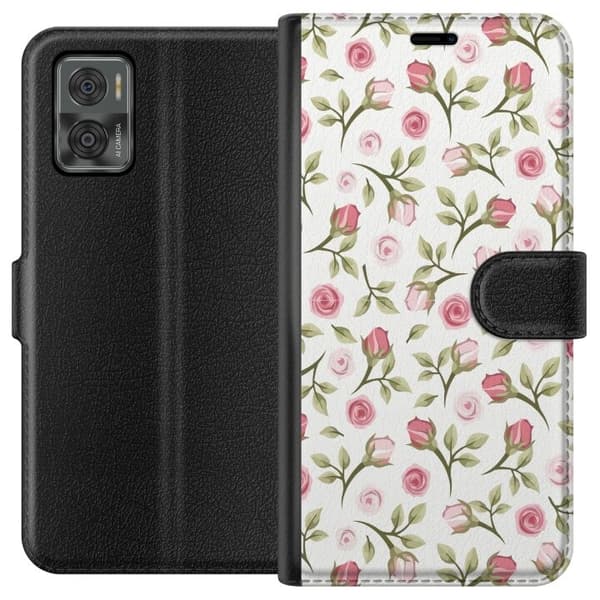 Plånboksfodral till Motorola Moto E22i med Blommigt