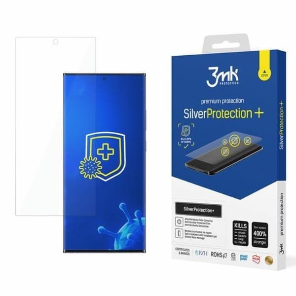 3MK Silver Protect + Hærdet Glas Skærmbeskytter Galaxy S22 Ultra Silver