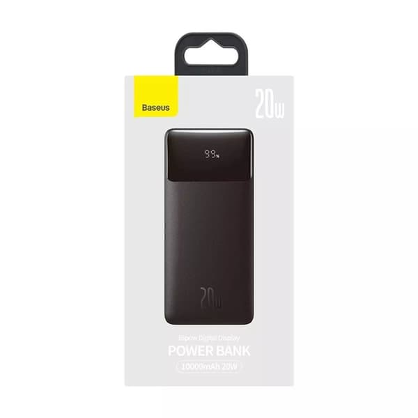 Baseus Digital Display Hurtigoplader 10000mAh 20W - Sort Black