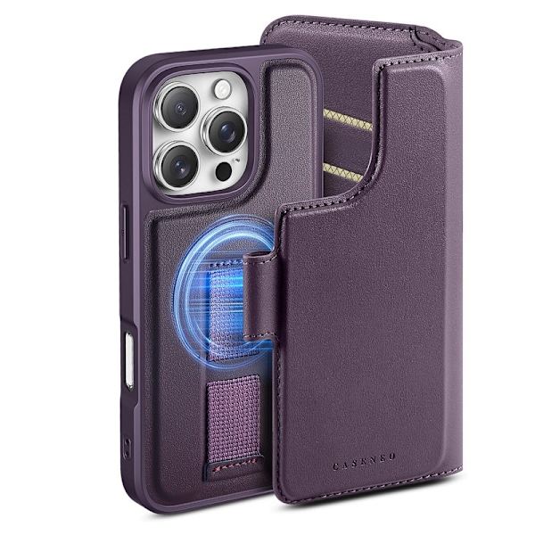 CASENEO iPhone 16 Pro Max Plånboksfodral Konstläder - Lila