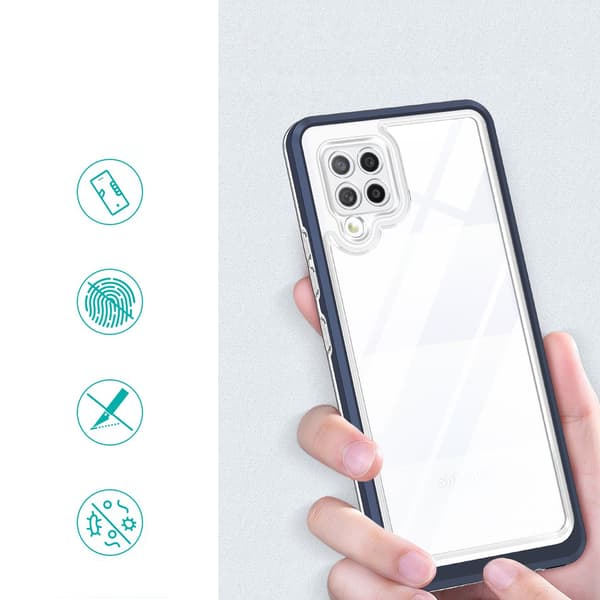 Galaxy A42 5G Skal Clear 3in1 - Blå Blå
