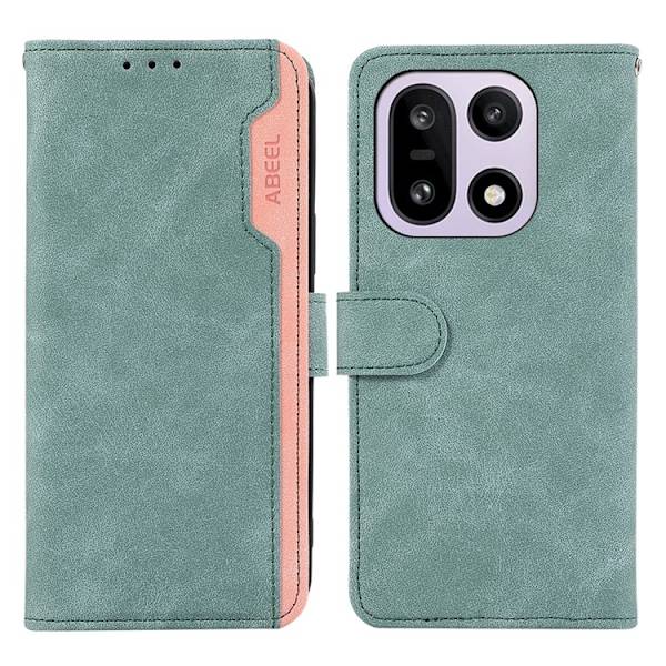 ABEEL OnePlus 15 Konstläder Plånboksfodral Färg Splicing RFID-Skydd - Blå Blå