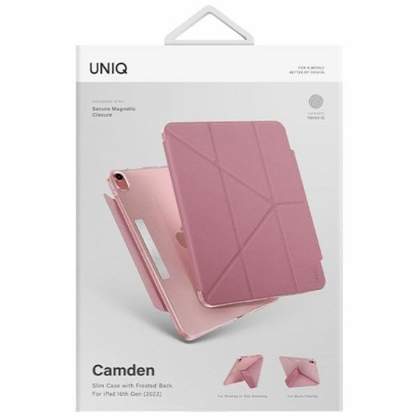 UNIQ iPad 10.9 (2022) Fodral Camden Antimicrobial - Rosa