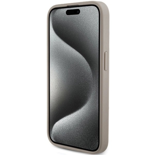 Guess iPhone 15 Pro Mobile Cover 4G kolmiometallilogo - valkoinen