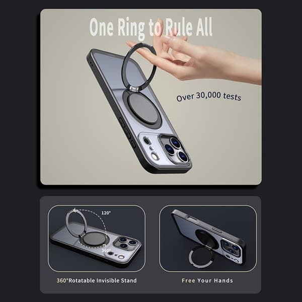 Mobilskal till iPhone 17 Pro Max MagSafe TPU+PC Kickstand - Svart Svart