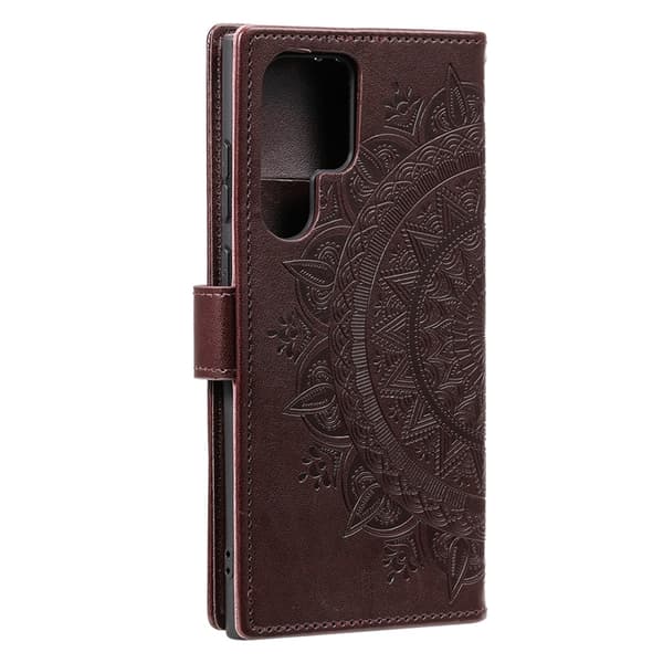 Galaxy S26 Ultra Plånboksfodral Imprinted Totem Konstläder - Brun Brun