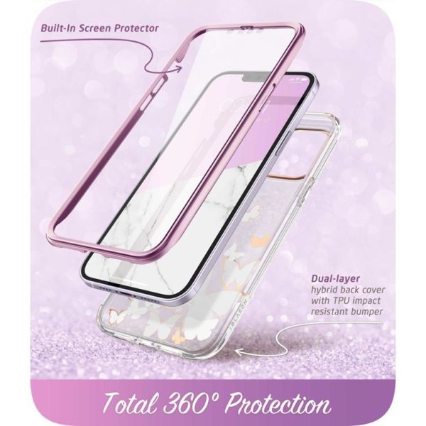 SupCase iPhone 14 Plus -kuori Cosmo - violetti rusetti