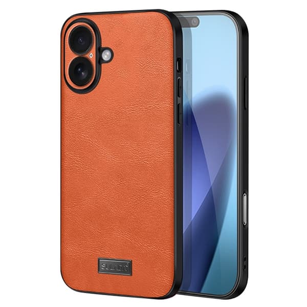 SULADA Mobilskal till iPhone 17 PU-läder+TPU+PC - Orange Orange