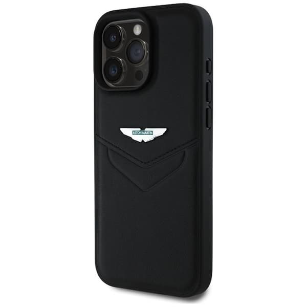 Aston Martin Telefontaske til iPhone 16 Pro Læder Victory Design - Sort Black