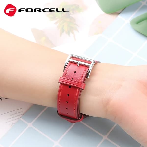 Forcell Apple Watch 38/40/41mm Armband Eco Läder - Röd Röd