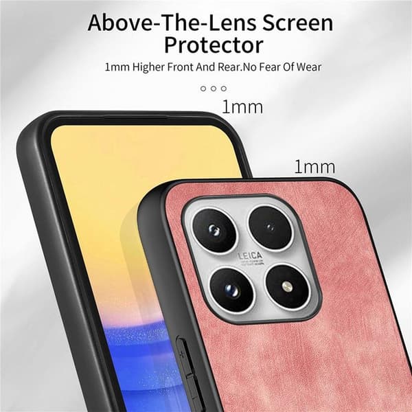 Mobilskal för Xiaomi 17 Retro Läder Shockproof Slim Rosa