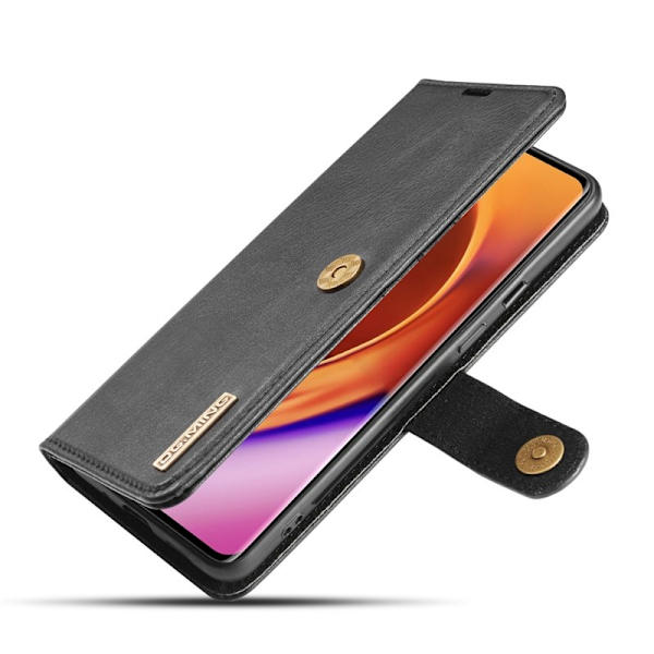 DG.MING OnePlus 8 Pro Plånboksfodral 2-i-1 Äkta läder Svart
