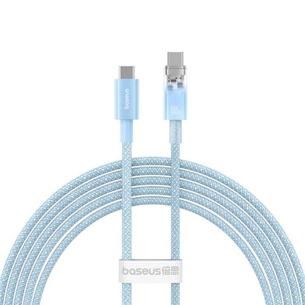 Baseus USB-C till USB-C kabel 2m 100W - Blå Blå