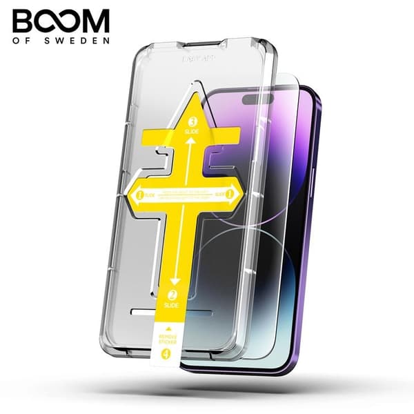 LIVSTIDSGARANTI - BOOM iPhone 13 Pro Max Hærdet Glas Skærmbeskyttelse Transparent