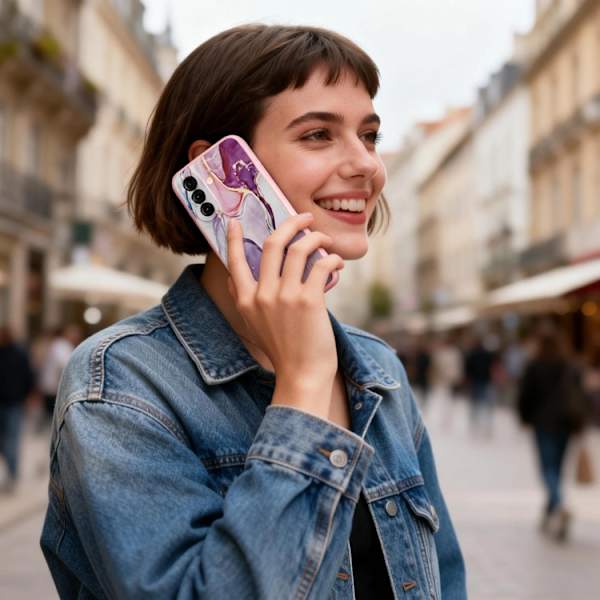 Tech-Protect Mobilskal För Galaxy A37 5G Icon - Marble Rosa