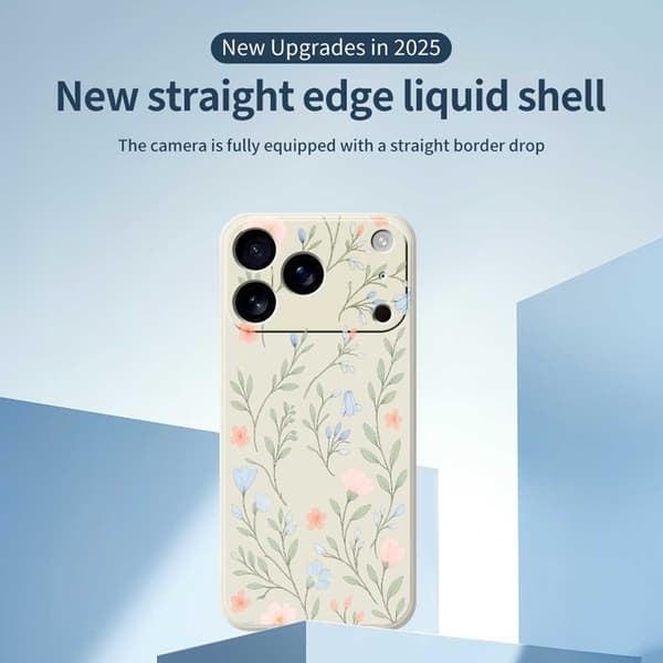 Mobilskal till iPhone 17 Pro Rosa Blue Flowers Pattern TPU - Lila Lila