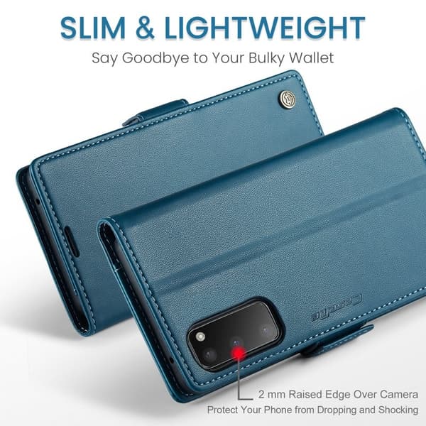 CASEME Plånboksfodral Konstläder för Samsung Galaxy S20 - Blå