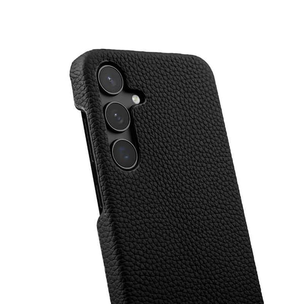 MELKCO Mobilskal till Samsung Galaxy S25 Plus Äkta Läder PC Svart